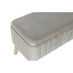 Banqueta DKD Home Decor Gris Burdeos Dorado Abeto 100 x 44 x 47 cm (2