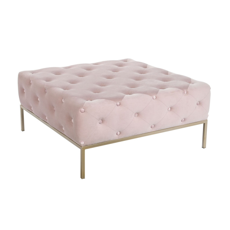 Banqueta DKD Home Decor Rosa Dorado Metal 100 x 100 x 45 cm Banqueta DKD Home Decor Rosa Dorado Metal 100 x 100 x 45 cm