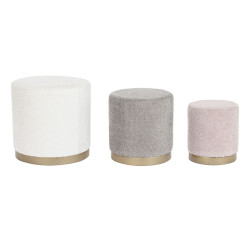 Reposapiés DKD Home Decor Blanco Marrón Rosa Dorado Madera MDF 48 x