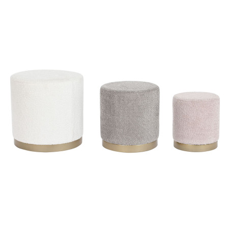 Reposapiés DKD Home Decor Blanco Marrón Rosa Dorado Madera MDF 48 x