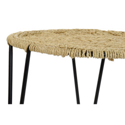 Juego de 3 mesas DKD Home Decor Marrón Negro Natural 62 x 62 x 40 cm