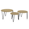 Juego de 3 mesas DKD Home Decor Marrón Negro Natural 62 x 62 x 40 cm