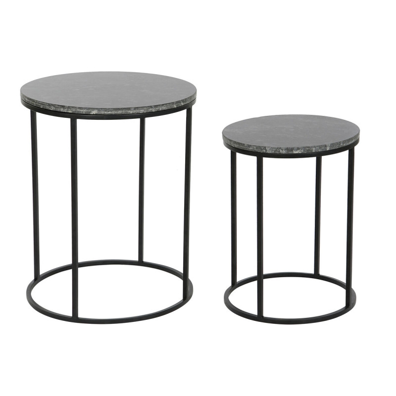 Juego de 2 mesas DKD Home Decor Negro 46 x 46 x 58 cm Juego de 2 mesas DKD Home Decor Negro 46 x 46 x 58 cm