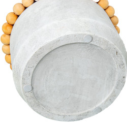 Macetero Alexandra House Living Gris Madera Cerámica Bolitas 30 x 20