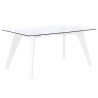 Mesa de Comedor DKD Home Decor Blanco Transparente Cristal Madera MDF