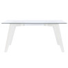 Mesa de Comedor DKD Home Decor Blanco Transparente Cristal Madera MDF