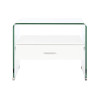 Mesita de Noche DKD Home Decor Blanco Transparente Cristal Madera MDF