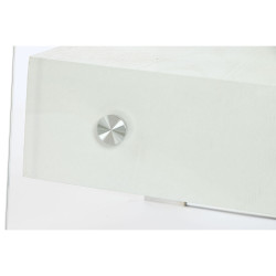 Mesita de Noche DKD Home Decor Blanco Transparente Cristal Madera MDF