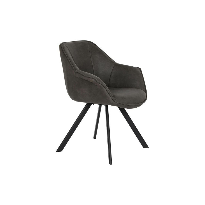 Silla DKD Home Decor Negro Marrón oscuro Gris oscuro 64 x 67 x 85 cm Silla DKD Home Decor Negro Marrón oscuro Gris oscuro 64 x 67 x 85 cm