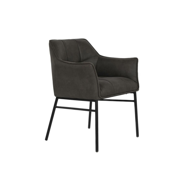 Silla DKD Home Decor Negro Marrón oscuro Gris oscuro 60 x 60 x 84 cm Silla DKD Home Decor Negro Marrón oscuro Gris oscuro 60 x 60 x 84 cm