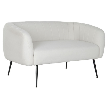 Sofá DKD Home Decor Negro Greige Espuma Madera Metal Terciopelo Scand