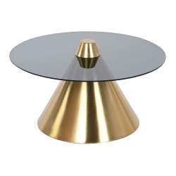 Mesa auxiliar DKD Home Decor Negro Dorado Metal Cristal 60 x 60 x 30 c