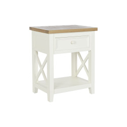Mesita de Noche DKD Home Decor Beige Natural Madera de Paulonia 49,5 x