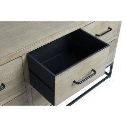 Aparador DKD Home Decor Negro Natural Metal Madera MDF 120 x 40 x 64 c