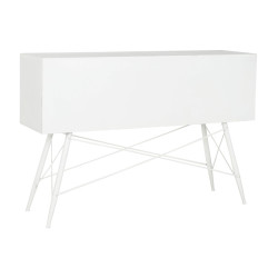 Consola DKD Home Decor Blanco Metal Cristal 120 x 35 x 80 cm