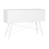Consola DKD Home Decor Blanco Metal Cristal 120 x 35 x 80 cm