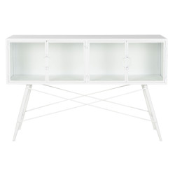 Consola DKD Home Decor Blanco Metal Cristal 120 x 35 x 80 cm
