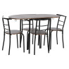 Conjunto de Mesa con 4 Sillas DKD Home Decor Marrón Negro Metal Mader
