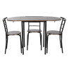 Conjunto de Mesa con 4 Sillas DKD Home Decor Marrón Negro Metal Mader