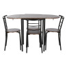 Conjunto de Mesa con 4 Sillas DKD Home Decor Marrón Negro Metal Mader