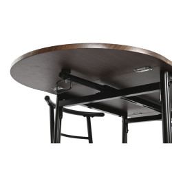 Conjunto de Mesa con 4 Sillas DKD Home Decor Marrón Negro Metal Mader