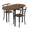 Conjunto de Mesa con 4 Sillas DKD Home Decor Marrón Negro Metal Mader