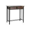 Conjunto de Mesa con 2 Sillas DKD Home Decor Marrón Negro Metal Mader