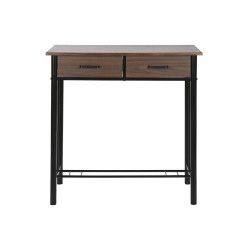 Conjunto de Mesa con 2 Sillas DKD Home Decor Marrón Negro Metal Mader