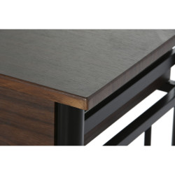 Conjunto de Mesa con 2 Sillas DKD Home Decor Marrón Negro Metal Mader