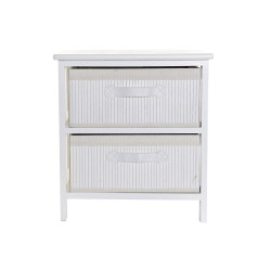 Cajonera DKD Home Decor Blanco Bambú Madera de Paulonia 42 x 32 x 45