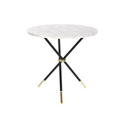 Mesa auxiliar DKD Home Decor Blanco Negro Dorado Metal Madera MDF 80 x