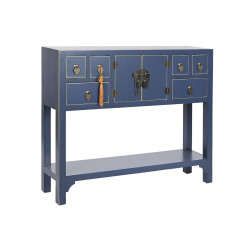 Mueble Auxiliar DKD Home Decor Azul Dorado Abeto Madera MDF 95 x 24 x