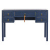 Escritorio DKD Home Decor Azul Dorado Metal Pino Madera MDF 110 x 35 x