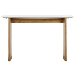 Consola Home ESPRIT Blanco Marrón Mármol Madera de mango 120 x 38 x