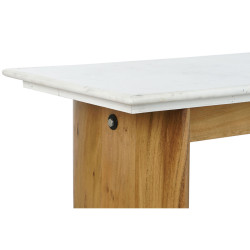 Consola Home ESPRIT Blanco Marrón Mármol Madera de mango 120 x 38 x