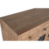 Cajonera Home ESPRIT Negro Natural Metal Abeto Cottage 110 x 40 x 92,5