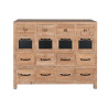 Cajonera Home ESPRIT Negro Natural Metal Abeto Cottage 110 x 40 x 92,5