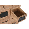Cajonera Home ESPRIT Negro Natural Metal Abeto Cottage 110 x 40 x 92,5