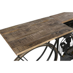 Mesa auxiliar DKD Home Decor Moto Negro Natural Madera Metal 180 x 35