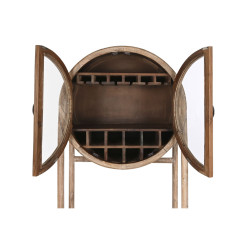 Mueble Auxiliar Home ESPRIT Natural Cristal Teca Madera Reciclada 75 x