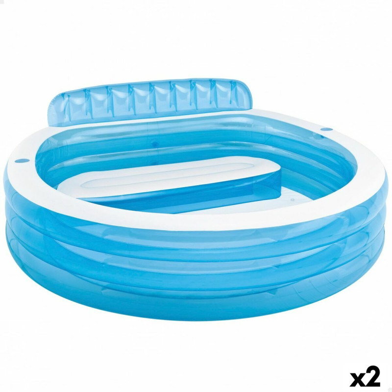 Piscina Hinchable Intex Sillón Azul Blanco 590 L 229 x 79 x 218 cm (2