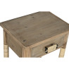 Mesita de Noche Home ESPRIT Natural Marrón claro Cuerda Abeto 44 x 33