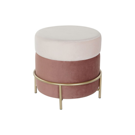 Reposapiés DKD Home Decor Rosa Dorado Metal Terciopelo 48 x 48 x 47 c