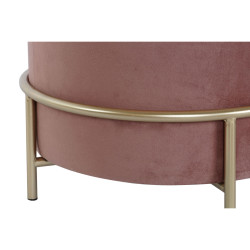 Reposapiés DKD Home Decor Rosa Dorado Metal Terciopelo 48 x 48 x 47 c