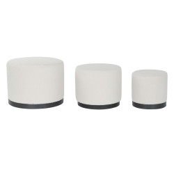 Reposapiés DKD Home Decor Blanco Negro Poliéster Madera MDF Scandi 6