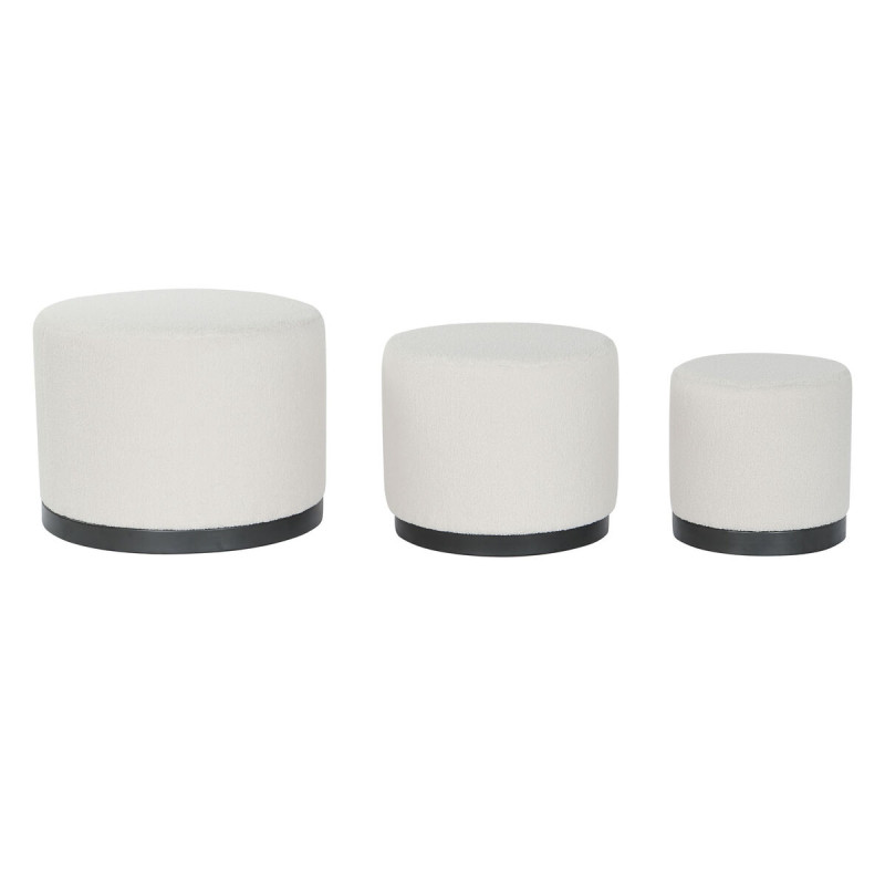 Reposapiés DKD Home Decor Blanco Negro Poliéster Madera MDF Scandi 6 Reposapiés DKD Home Decor Blanco Negro Poliéster Madera MDF Scandi 6