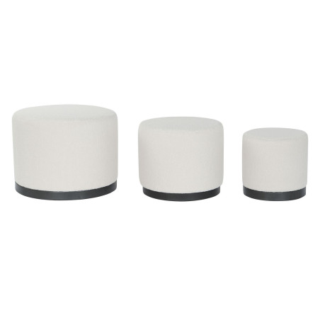 Reposapiés DKD Home Decor Blanco Negro Poliéster Madera MDF Scandi 6