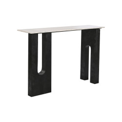 Consola Home ESPRIT Blanco Negro Mármol Madera de mango 117 x 31 x 77