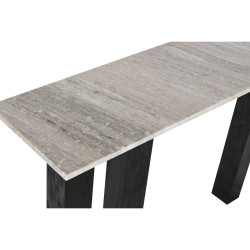 Consola Home ESPRIT Blanco Negro Mármol Madera de mango 117 x 31 x 77