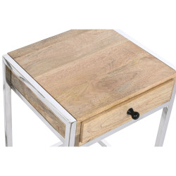 Juego de 2 mesas Home ESPRIT Marrón Plateado Natural Acero Madera de